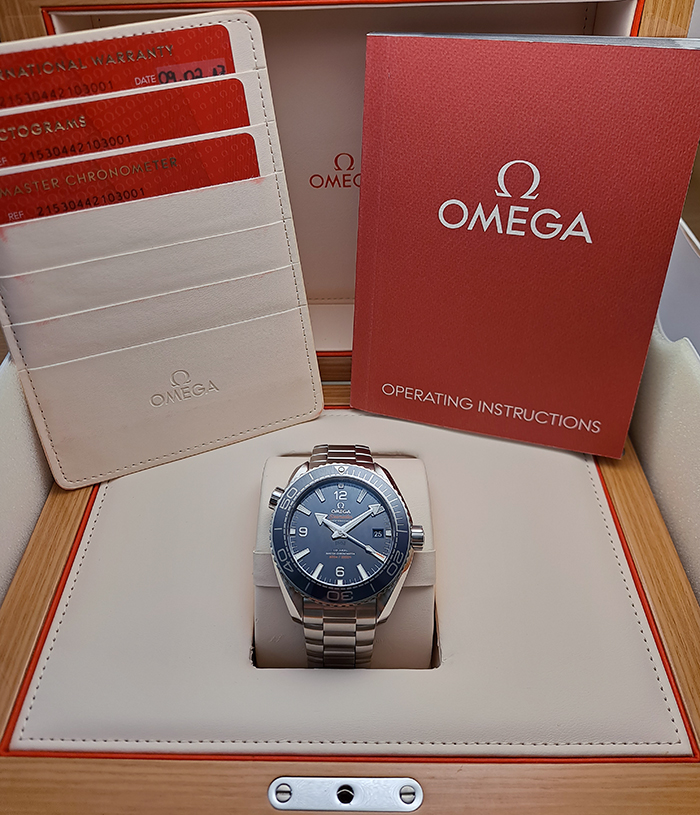 BLUE Omega Seamaster Planet Ocean Co-Axial Wristwatch Ref. 215.30.44.21.03.001